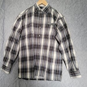 Harley-Davidson Men's Black and White Plaid Shirt Size US S